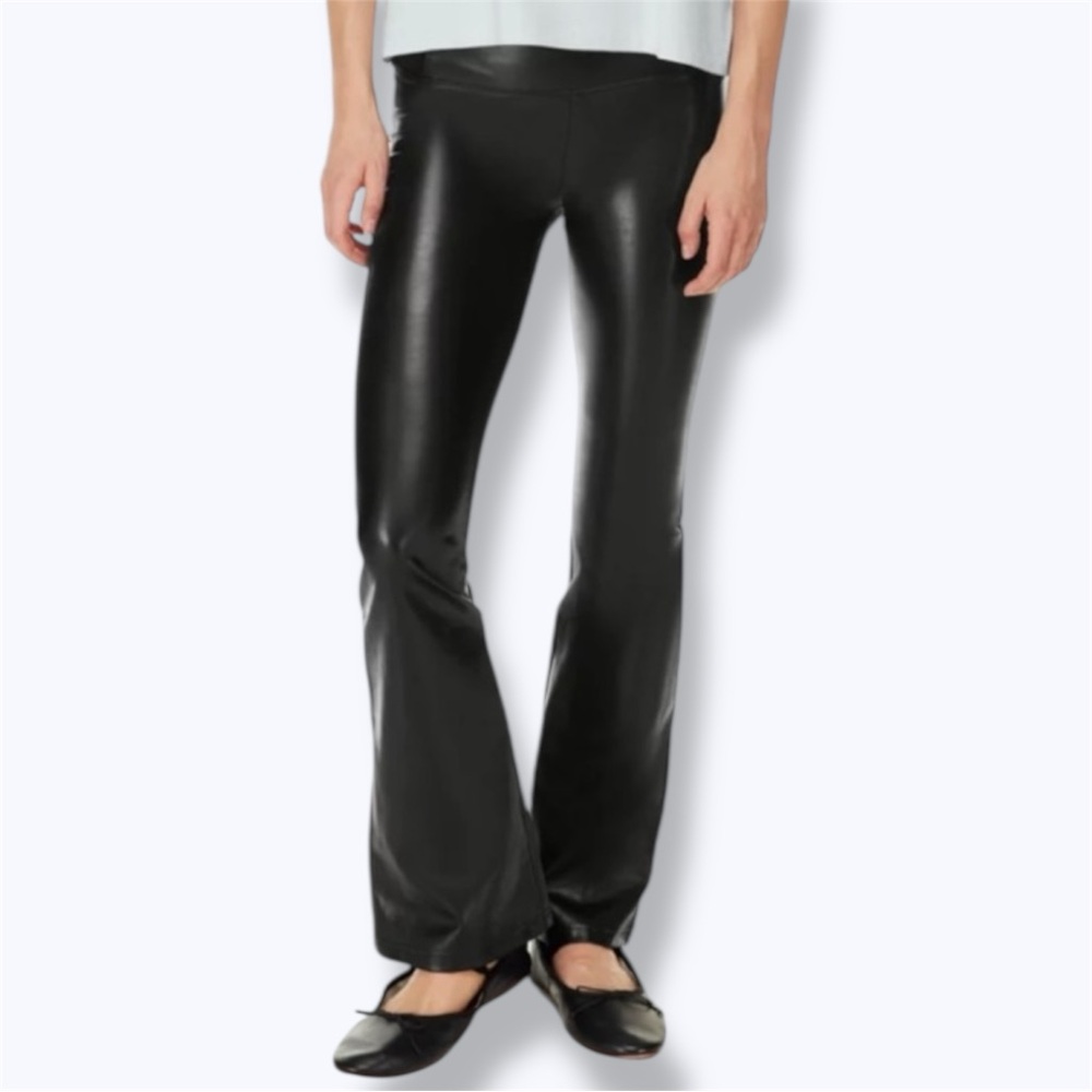 Aritzia Wilfred vegan leather boot cut leggings